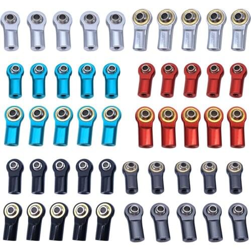RCTOYFUN 20PCS Metal M3 Rod End Ball Head Holder Tie Rod Ends Wear Resisting Ball Joints Accessories For 1/10 RC Crawler Car