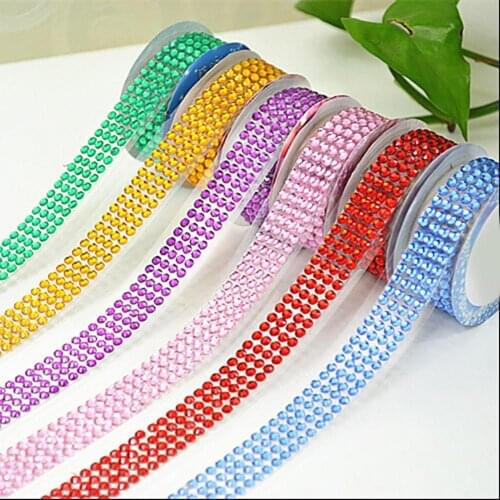 Self-Adhesive Acrylic Rhinestones Stick On Scrapbooking Craft Sticker Tape Reusable Waterproof Tape Cleanable Home Gekkotape
