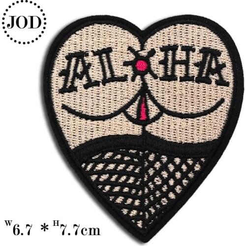 Heart Butt Dip Rip Sex ALHA DIY Iron on Cartoon Patch Embroidered Cute Badges Hippie Iron on Patches for Clothes Stickers Badge