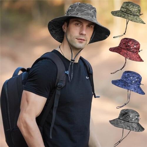Jovivi Camouflage Hats Breathable Sun Cap with Wide Visor Summer Polyester Shade Sunscreen Outdoor Climbing Travel Hat Unisex