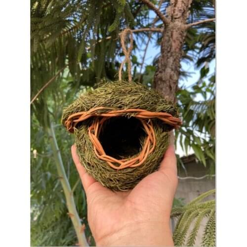 Outdoor Woven Bird Nest Hanging Bird House Garden Bird Nest Straw Outdoor Idyllic Garden Courtyard BirdS Nest BirdS Nest