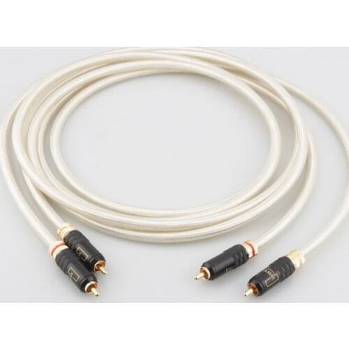 High Quality A26 5N OCC Silver-Plated hifi audio Interconnect Cable with WBT-0144 gold plated connector