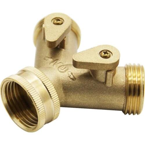 Garden Y Shape Hose Splitter Faucet Diverter Connector Water Tap Pipe Connector Water Outlet Distributor With Rotating Switch