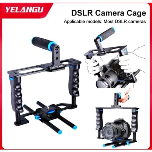 Yelangu C2 Aluminum Camera Video Cage with 15Mm Rod Dslr Camera Cage for All Dslr Camera 5D2 5D3 700D 650D 600D 550D 500D