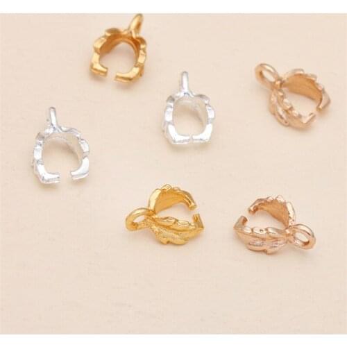 50pcs/lot 7X11mm pendant connector Buckle Pendant Clasps Hook Bail Clip Jewelry Charm Pendant clips for DIY Jewelry Making