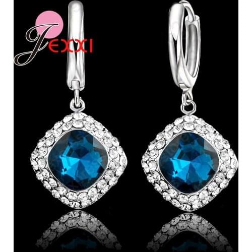 Women Fashion Crystal Earrings New Arrival Brand 925 Sterling Silver Earring For Women Girls