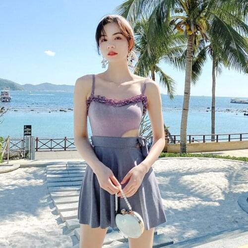 Female Swimsuit Women Swimwear One Piece Girl Monokini Swimsuits Closed New Skirt Solid Swimsuit Fused High Waist Swimsuit