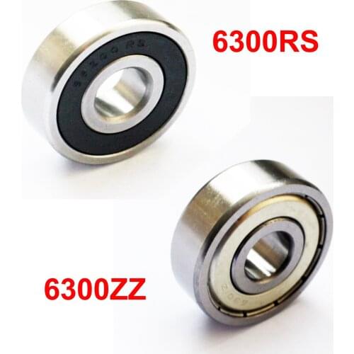 1pc Deep Groove Ball Bearing 6300ZZ Shield 6300RS Rubber Sealed Steel Miniature Metal 10x35x11mm