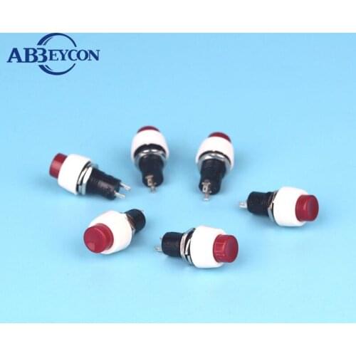 10mm ON-OFF Self-locking Small Black Bezel White Bezel Plastic Push Button Switch DS-450 DS-451