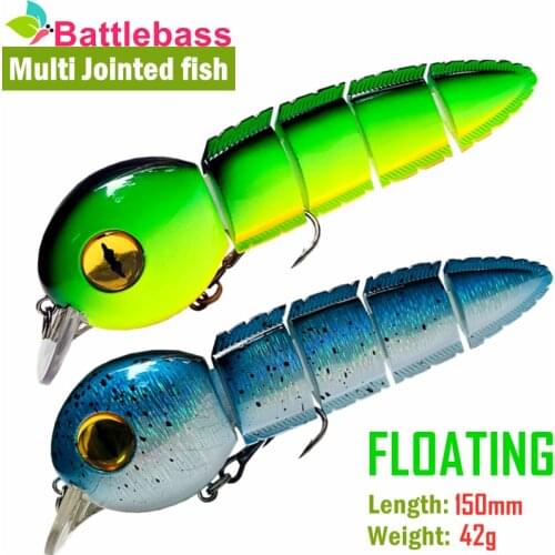 152MM 40G Durable Fabric Wobbler Fishing Lures Life Like Swim Action Jointed Wobbler Fishing Tackle for Pike Musky Bass Fishing