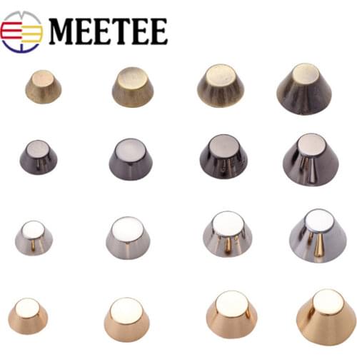 Meetee 20pcs Oval Nail Rivet Metal Bags Hardware Handbag Decoration Rivets Screw Studs Button Buckles Snap Leather Craft G8-1