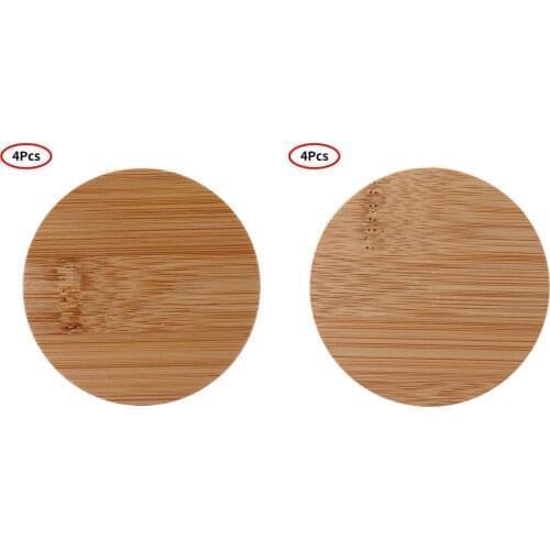 4 Wooden Mason Jar Lids Bamboo Covers Leakproof Silicone Sealing Drinking Cup Caps Reusable Water Bottle Lid Storage Canning Cap