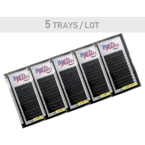 5Trays/Lot Individual mink eyelash extension suppliers 3d lashes More Denser C/D from Yogife Beauty
