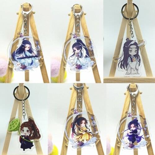 Animer Mo Dao Zu Shi Acrylic Keychain Toy Lan Wangji Wei Wuxian Figure Bag Pendant Double Sided keyring