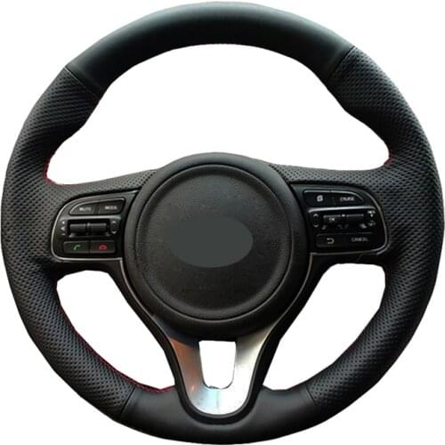 Hand Sew Car Steering Wheel Cover Leather Suede Wrap Volant For Kia K5 Optima 2016-2018 Sportage KX5 2016-2019 Niro 2017-2019