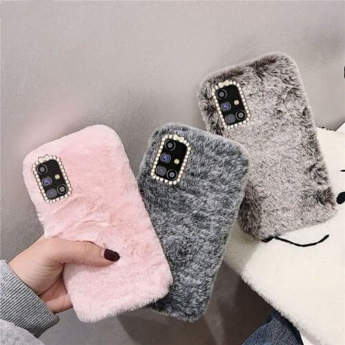 Lovely Plush rabbit Keep warm protection Back Cover For SamSung S21 S20 Fe S10 S9 S8 plus S7edge Note 20 ultra 8 9 10 pro Case