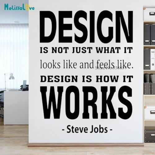 Design Is How It Works Quote Saying Decal Inspired Office Company Decals Wall Sticker Decor Removable Vinyl Wall Stickers BB396