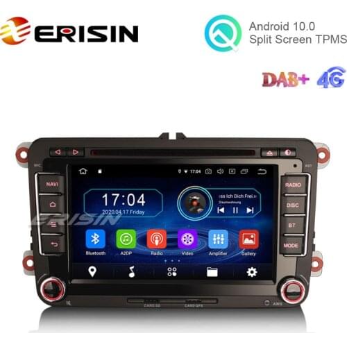 Erisin 5948 7" Android 10.0 Car DVD GPS Radio WiFi BT Canbus 4G DVB-T2 for VW Caddy MK6 Polo Magotan Seat Leon Skoda Superb