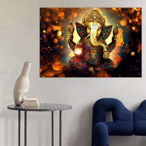 Ganesha Gods Canvas Paintings On The Wall Classical Hindu Gods Wall Art Canvas Prints Hinduism Decorative Pictures Home Decor