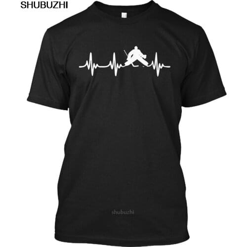 Hockeyer Goalieer Heartbeat Popular Tagless Tee T-Shirt men cotton t-shirts 4XL 5XL euro plus size drop shipping sbz8308