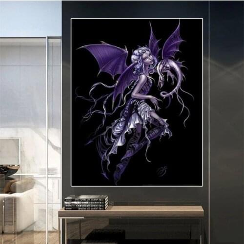 New Darkness with Lady Diamond Embroidery Picture Of Rhinestone 5d Diy Diamond Painting Full Square Beads Mosaic Gothic Woman