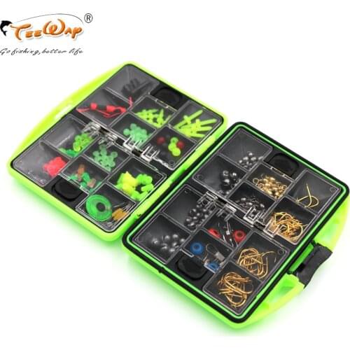 Teeway 24 Compartments Waterproof Fishing Tackle Box Full Loaded Hook Spoon Lure Sinker Huge Space Storage Tackle Box