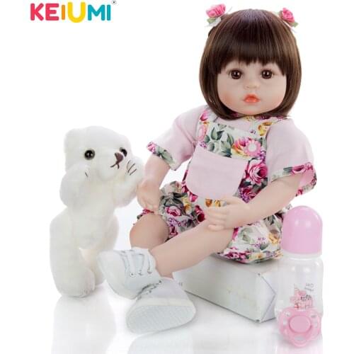 KEIUMI Lifestyle Newborn Baby Reborn Dolls 48 cm Soft Silicone Vinyl Truly Reborn Boneca Menina Kids Playmate For Birthday Gifts