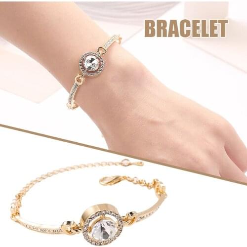 Hot Fashion Crystal Zircon Bracelet Personalized Alloy Bangle Elegant Charming jewellery Gift for Women Girls NOV99