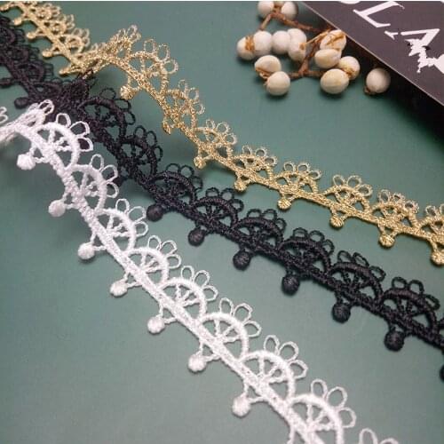 1.8CM small and beautiful golden ribbon black lace ribbon small lace accessories decorative DIY water soluble lace edge