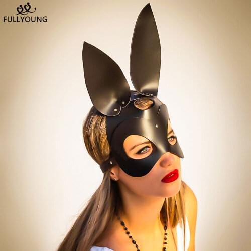 Fullyoung Sexy Masks Women Face Halloween Party Rave Cosplay Mask Masquerade Fetish Ladies Body Erotic Bondage Cage Leather