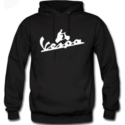 Mens Fall Winter Vespa Motorcycle Hip Hop Tracksuits Sweatshirts Harajuku Black Hoodies Warm Fleece Clothing Sweat Homme