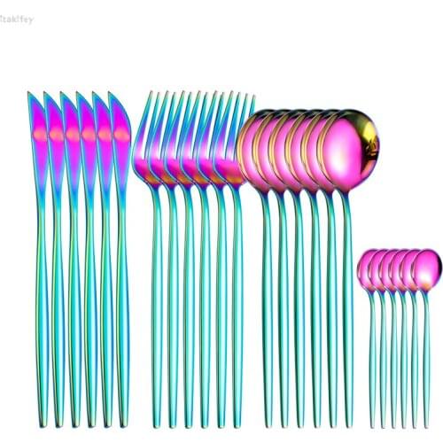 Cutlery set Stainless Steel Dinnerware Set Gold Cutlery Steak Knife Fork Coffee Spoon Teaspoon Butter Knives Dessert Fork Spoon