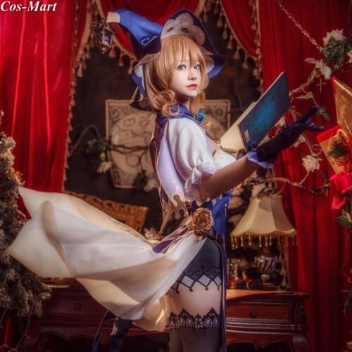 New Game Genshin Impact Lisa Cosplay Costume Fashion Cute Uniform Dress Full Set Black Carnival Party Role Play Clothing XS-XL