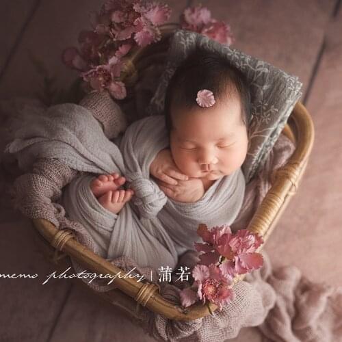 New newborn props retro woven rattan basket baby photo shoot container frame studio photo baby