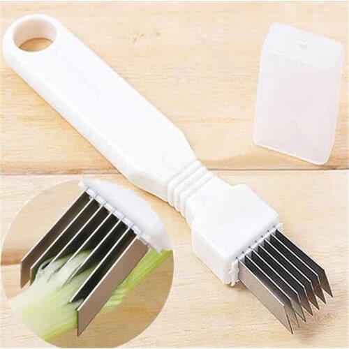Kitchen Tool Stainless Steel Green Spring Onion Shredder Slicer Cutter Easy Handle