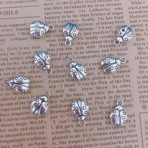 Wholesale 18pcs Charms beetle 15x10mm Tibetan Silver Plated Pendants Antique Jewelry Making DIY Handmade Craft