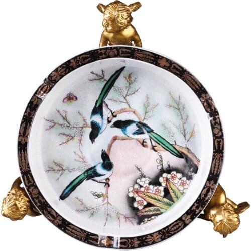 Cigar ashtray crack glaze angel copper magpie ceramic ashtray large CE-1203