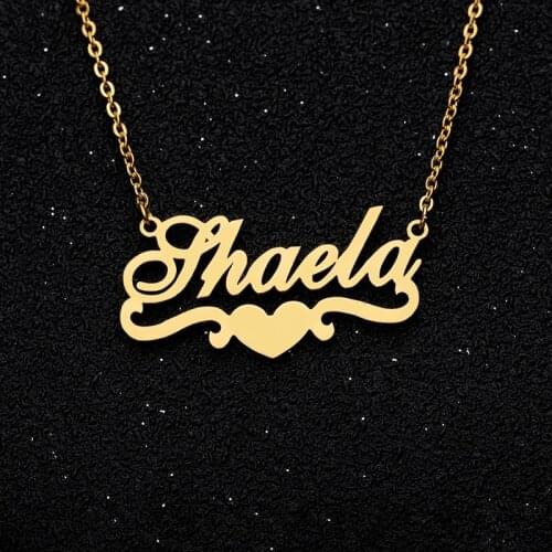 Personalized Name necklace Custom Birthstone Name Pendant Birthstone Charm Name Heart jewelry Gold Chain Sliver Necklaces