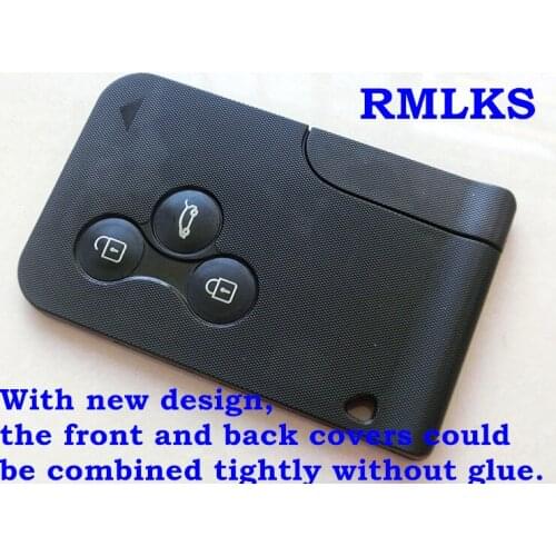 RMLKS Car Accessories New Styling 3 Buttons Remote Card Key Smart Car Key Fob Shell For Renault Megane Uncut Key Blade Blank