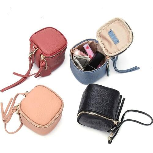 New Real Genuine Leather Cosmetic Bag Fashion Cosmetic Case Makeup Bag Women Clutch Mini Toiletry Bag Cosmetic Pouch