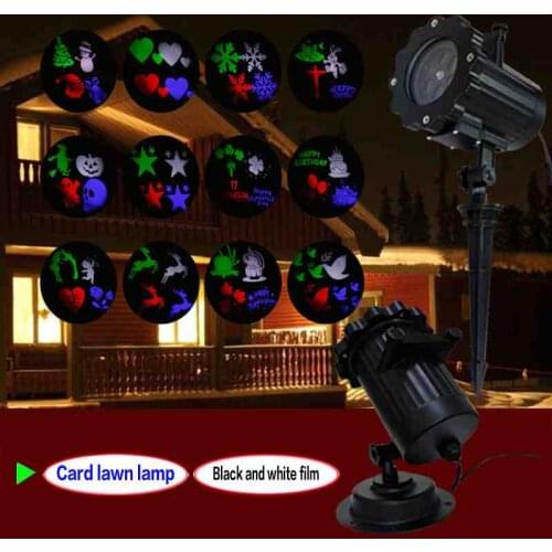 Outdoor projection LED lights lawn lamp Christmas lights lights 12 pattern card lamp