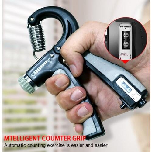 R-Shape Adjustable Hand Grip Sports Strength Countable Exercise Strengthener Gripper Spring Finger Pinch Carpal Expander Tool