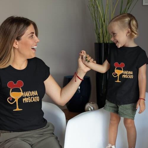 Four Season Family Matching Clothes Wine Glass Princess Printing Disney Summer New Products Baby Girl Boy Simba Pattern Dropship