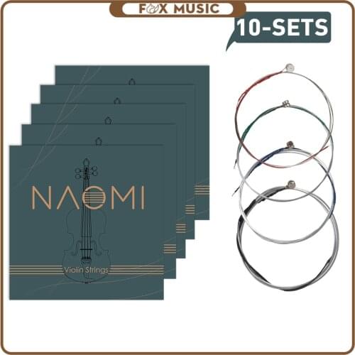 10 Sets Naomi Violin Strings G-D-A-E Exquisite Stainless Steel Strings 3/4 4/4 Universal Violin Strings Durable Use