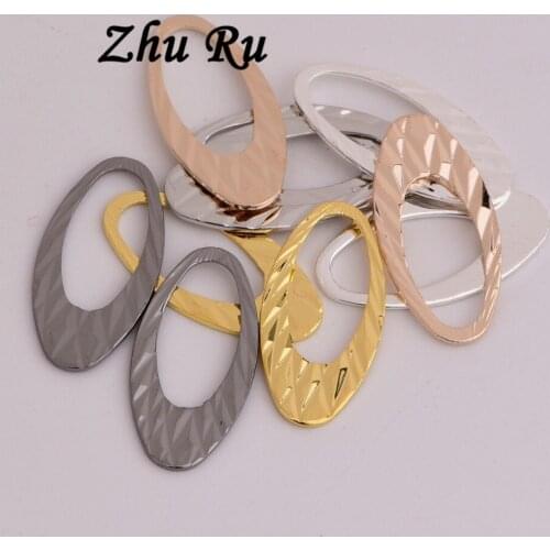 10pcs ZHU RU 18.2*9.1mm High Quality copper Delicate Oval ring Connector big earring Charms Pendants For Jewelry Making