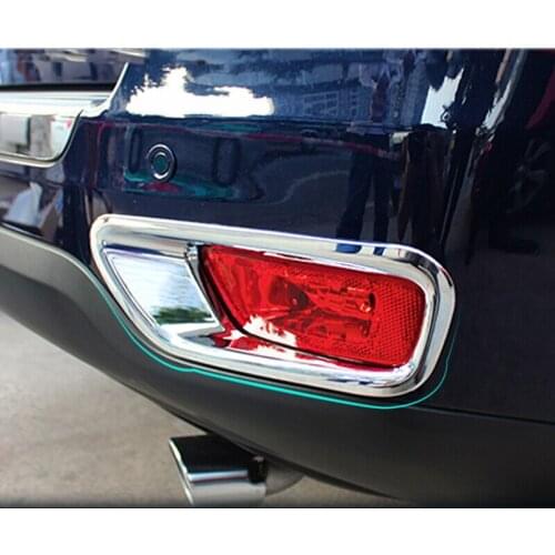 2PCS Car Sticker Rear Fog Light lamp Cover For Jeep Compass 2011 2012 2013 2014 ABS Chrome Trim Molding Car Styling Accessories