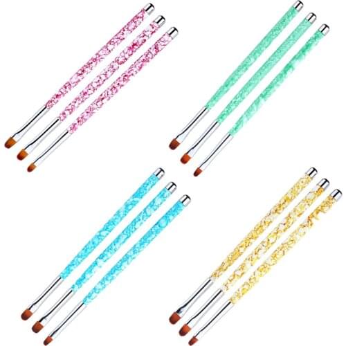 3X Acrylic Nail Brush, Nail Art Painting Brush Pen, Manicure Pedicure Nail Care