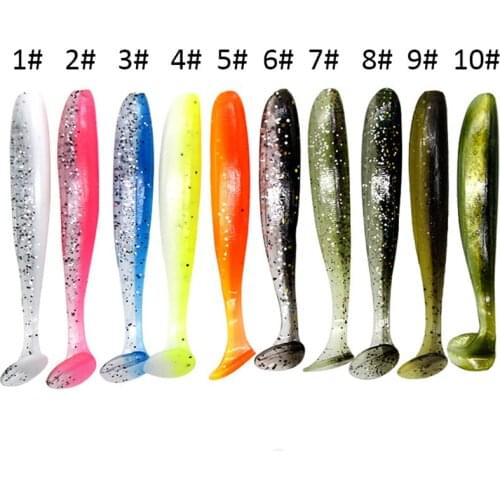 5pcs / lot Wobbler Fishing Lure 70mm 2g Easy Cleaner Swimbait Silicone Soft Bait Double Color Carp Artificial Soft Bait Tackle