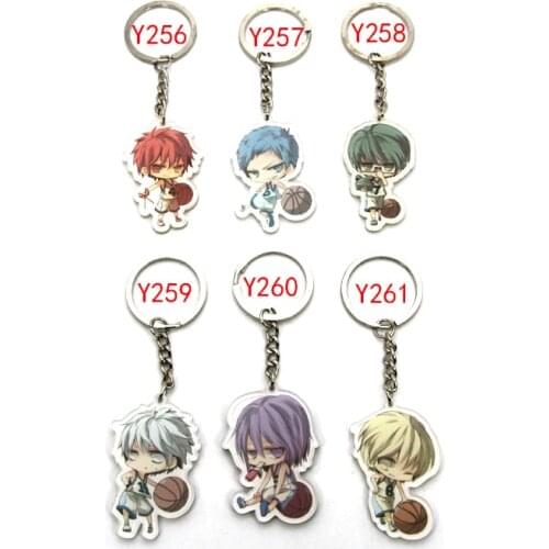 7pcs/set Anime Keychian Portachiavi Kuroko no Basket Tetsuya Kuroko Seijuro Basket Club Aomine Daiki Keychain Keyring Llavero
