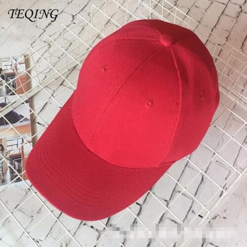 TEQING 2017 Baseball Cap Male Female Street Baseball Hat Autumn Red Black Hip-hop Caps Soild Color Hip Hop Hat